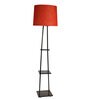 Zeynep Red Cotton Shade Shelf Floor Lamp With Metal Base