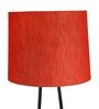 Zeynep Red Cotton Shade Shelf Floor Lamp With Metal Base