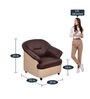 Mifa 1 Seater Sofa in Maroon & Beige Colour