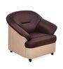Mifa 1 Seater Sofa in Maroon & Beige Colour
