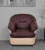 Mifa 1 Seater Sofa in Maroon & Beige Colour