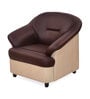 Mifa 1 Seater Sofa in Maroon & Beige Colour