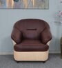 Mifa 1 Seater Sofa in Maroon & Beige Colour