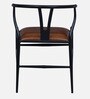 Migos Metallic Dining Chair in Black Finish with Tan Leather