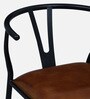 Migos Metallic Dining Chair in Black Finish with Tan Leather