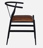 Migos Metallic Dining Chair in Black Finish with Tan Leather