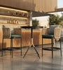 Mika Wicker 2 Seater Bar Set In Black Finish