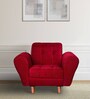 Milan Fabric 1 Seater Sofa in Maroon Colour