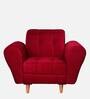 Milan Fabric 1 Seater Sofa in Maroon Colour