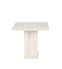 Milan Italian Marble Top 4 Seater Dining Table in Off White Finish