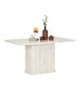 Milan Italian Marble Top 6 Seater Dining Table Six Seater In Off-White Finish