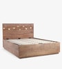 Milan King Size Bed With Hydraulic Storage In Natural Finish