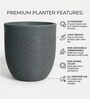 Grey Milano Round Molded 12 Inch Planter