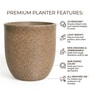 Sand Milano Round Molded 12 Inch Planter