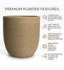 Cream Milano Round Molded 16 Inch Planter