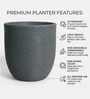 Grey Milano Round Molded 16 Inch Planter