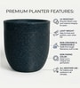 Blue Milano Round Molded 16 Inch Planter