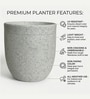 White Milano Round Molded 16 Inch Planter