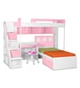 Milano Bunk Bed with Study Table in Pink
