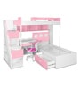 Milano Bunk Bed with Study Table in Pink
