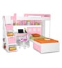 Milano Bunk Bed with Study Table in Pink