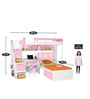 Milano Bunk Bed with Study Table in Pink