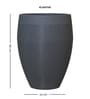 Grey Milano Molded Round 16 Inch Planter