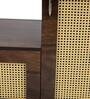 Milano  Shoe Rack with Seating in Walnut Finish