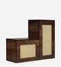 Milano  Shoe Rack with Seating in Walnut Finish