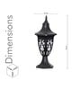 Milano Single Light Outdoor Pedestal Gate Light In Black Finish