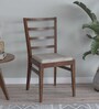 Milano Solid Wood Dining Chair in Beige Colour Set of 2