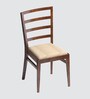 Milano Solid Wood Dining Chair in Beige Colour Set of 2