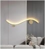 Miles 600mm Wave Wall Light Gold Body Tri-Color LED Modern Decorative Wall Lamp for Bedroom Staircase Living Room