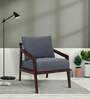 Miles Solid Wood Arm Chair in Grey Colour