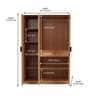 Milford 3 Door Wardrobe in Urban Teak Finish