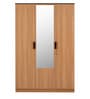 Milford 3 Door Wardrobe in Urban Teak Finish with Mirror