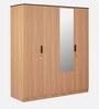 Milford 4 Door Wardrobe in Urban Teak Finish with Mirror