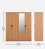 Milford 4 Door Wardrobe in Urban Teak Finish with Mirror