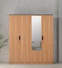 Milford 4 Door Wardrobe in Urban Teak Finish with Mirror