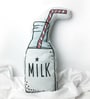 White Cotton Blend Milk Bottle Shaped Pillow