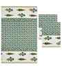 Milky White Madhuban Floral Waffle Cotton 250 GSM Bath & Hand Towel Set