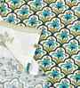 Milky White Madhuban Floral Waffle Cotton 250 GSM Bath & Hand Towel Set