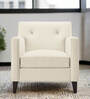 Miller Fabric 1 Seater Sofa in Ivory Cream Colour
