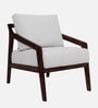 Milo Sheesham Wood Arm Chair In Beige Color