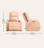 Milos Leatherette Leatherette 1 Seater Recliner In Cream Colour With Massager