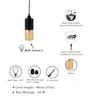 Milton Black Glass Hanging Light