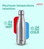 Milton Duo Dlx 1000 Thermosteel Vacuum Insulated Water Bottle 1000 Ml 24 Hours Hot & Cold Leak Proof Silver