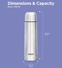 Milton Flip Lid 750 Thermosteel Vacuum Insulated Water Bottle 750 Ml 24 Hours Hot & Cold Leak Proof Silver
