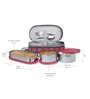 Milton Corporate Stainless Steel Lunch Container Set 3 Containers (280 Ml 280 Ml 472 Ml) Leak Proof Maroon