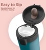 Milton Thermosteel Vacuum Insulated Travel Coffee Mug With Strainer 300 Ml Hot & Cold Spill Proof Teal Blue